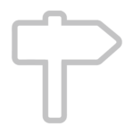 Imagen del icono en contorno gris del icono de señalética, dentro de la categoría de rotulación
